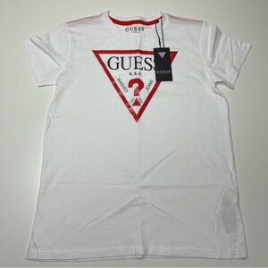 NEW Girls Guess Logo Short Sleeve Crewneck T-Shirt (White) Size 12